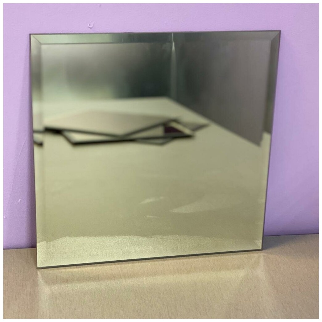 Зеркальная плитка с фацетом бронза Briola 30 см, квадратная, комплект 4 шт - фотография № 4