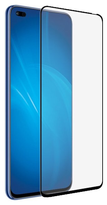 DF / Закаленное стекло с цветной рамкой для Huawei Nova 8i/Honor 50 Lite смартфона Хуавей Нова 8 ай/Хонор 50 Лайт DF hwColor-128 (black) / черный