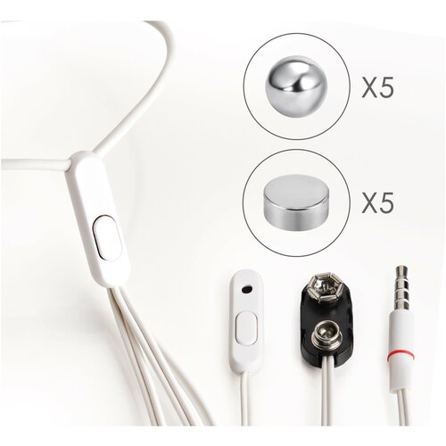 Микронаушник Магнитный SPY5Store Nano Plus белый микрофон выведеный в рукав с кнопкой пищалкой на батарейке крона 169000₽