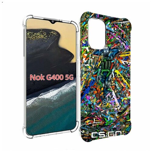 Чехол MyPads CS GO guns skins мужской для Nokia G400 5G задняя-панель-накладка-бампер чехол mypads cs go guns skins мужской для oppo a77 f3 2017 год задняя панель накладка бампер