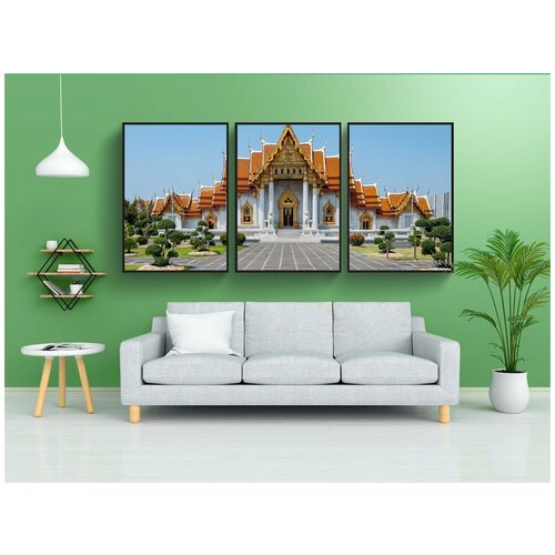 фото Набор модулных постеров для интерьера "храм, таиланд, будда" 60x90 см. в тубусе, без рамки lotsprints