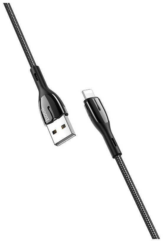 Кабель USB HOCO U89 Safeness, USB - Lightning, 3A, 1.2 м, черный - фотография № 3