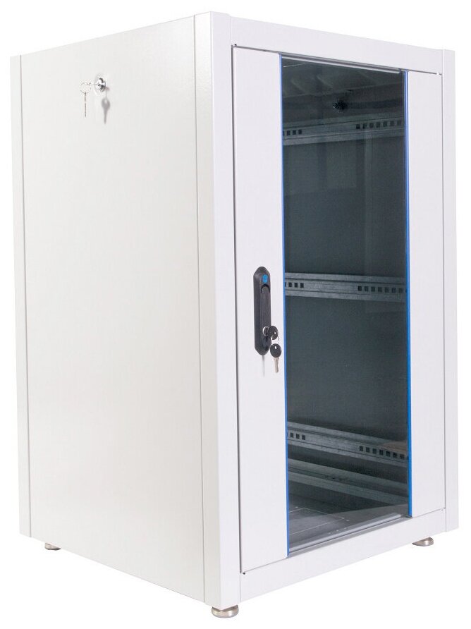 Шкаф коммутационный ЦМО (ШТК-Э-18.6.6-13АА) напольный 18U 598x600мм пер. дв. стекл металл 2 бок. пан. 540кг с