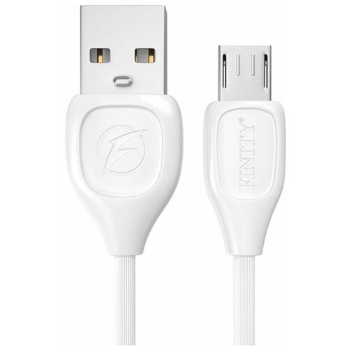 фото Кабель finity micro usb finity mx7 lesu для смартфонов android,samsung, huawei honor, xiaomi redmi/планшета samsung, huawei/ноутбука / для компьютера, телевизора/ беспроводных док станций /усб микро (micro - usb) провод для быстрой зарядки и передачи/(синхронизации) данных / 1 м. / 2а, белый