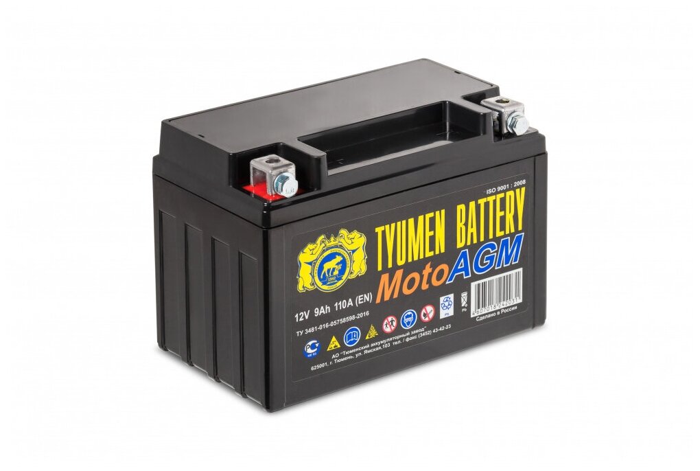 Аккумулятор TYUMEN BATTERY MOTO 6МТС-9 AGM 12V / 9A/h мотоцикл / скутер / мопед / багги / квадроцикл