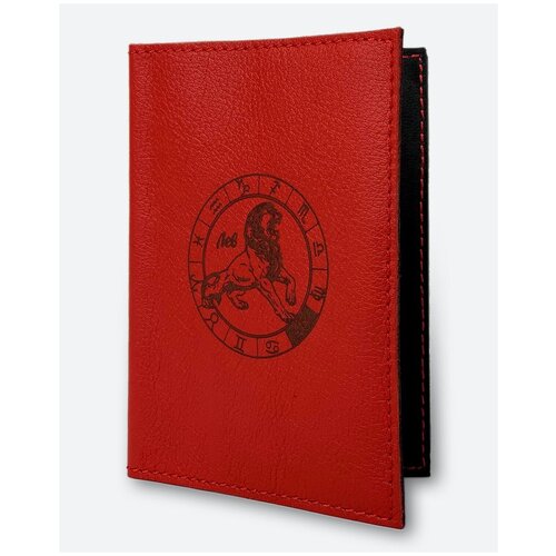 фото Обложка для паспорта kaza, натуральная кожа, подарочная упаковка, красный