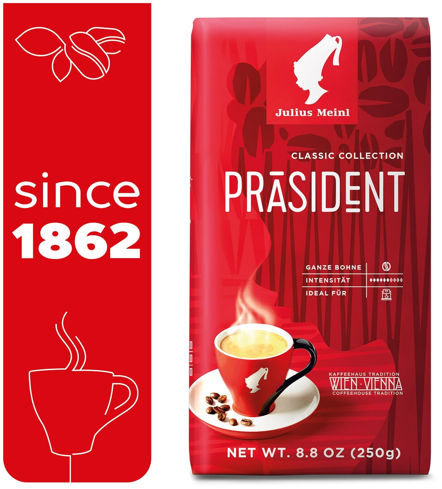 Кофе в зернах Julius Meinl Präsident (Президент, классическая коллекция), 2x250г - фотография № 6