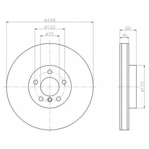 фото Тормозной диск hella 8dd355119271 для bmw 5 серия f07, f10, f11, 6 серия f06, f12, f13, 7 серия