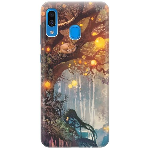 фото Ультратонкий силиконовый чехол-накладка для samsung galaxy a20 / a30 с принтом "лиса на древе" gosso