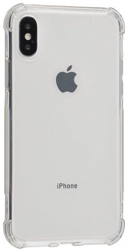 Чехол силиконовый для iPhone X/XS, усиленные края, с защитой камеры, прозрачный