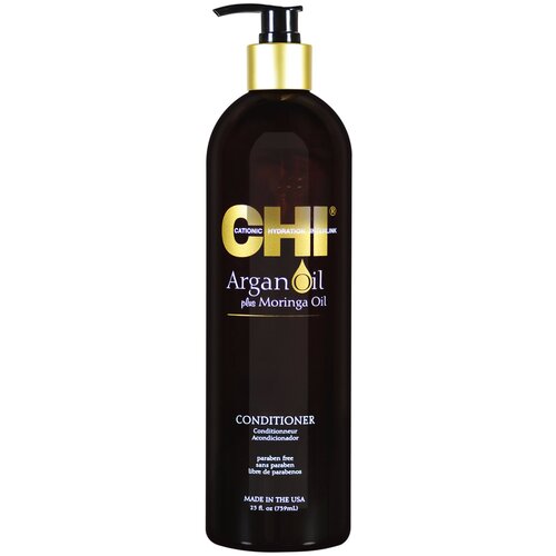 CHI кондиционер Argan Oil plus Moringa Oil для сухих и поврежденных волос, 739 мл chi восстанавливающий кондиционер с экстрактом масла арганы и дерева моринга conditioner 355 мл chi argan oil