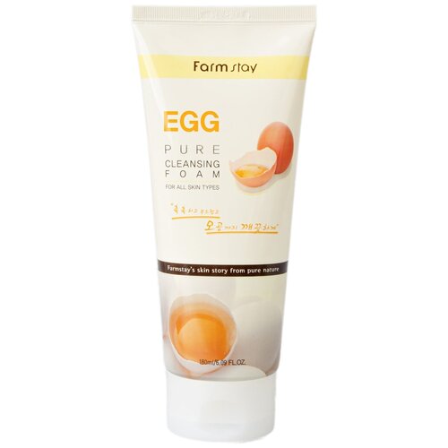 Farmstay пенка очищающая с яичным экстрактом Egg Pure Cleansing Foam, 180 мл, 230 г пенка очищающая с яичным экстрактом egg pure cleansing foam 180мл