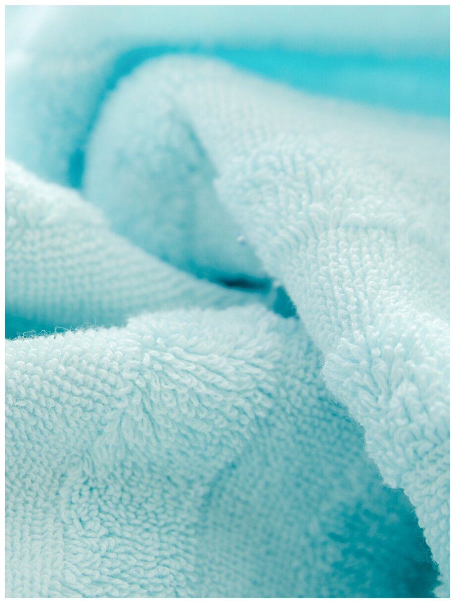 Махровое полотенце LOVEME Stripe 70х140 см, нежно-голубой - фотография № 6