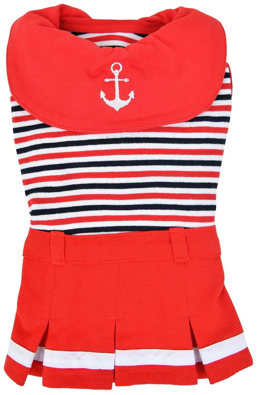 Платье для собак PUPPIA "Nautical", красное, M, 26х37х26см (Южная Корея)
