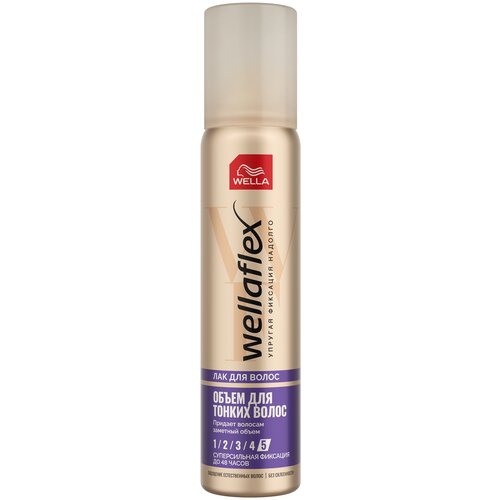 Wella Лак для волос Wellaflex Объем для тонких волос, суперсильная фиксация, 75 г, 75 мл