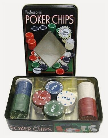 Изображение товара Набор из 100 покерных фишек с номиналом