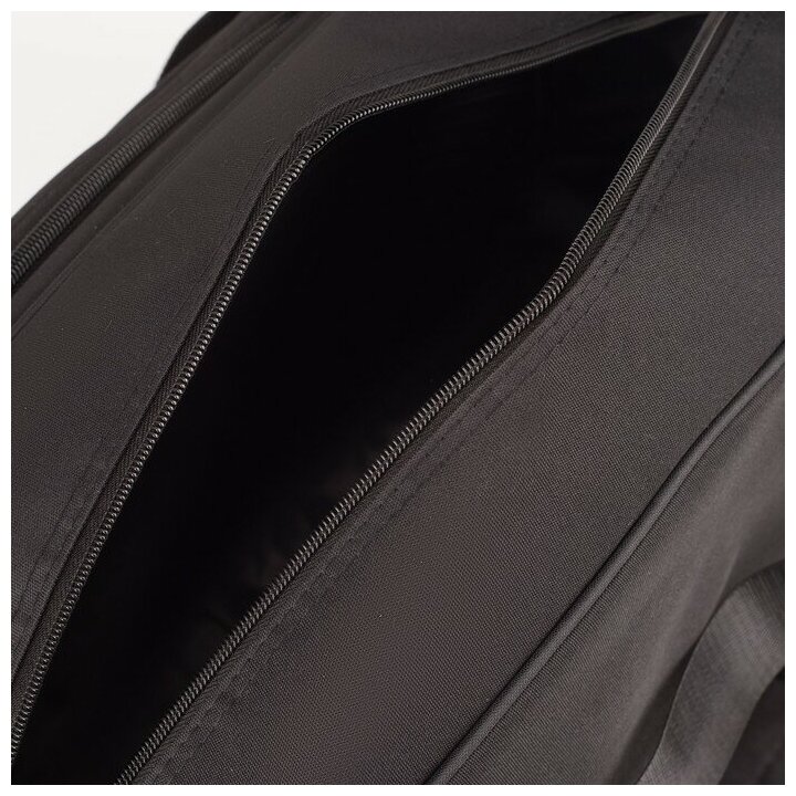 Сумка дорожная на молнии, 2 наружных кармана, держатель для чемодана, длинный ремень, цвет чёрный - фотография № 6