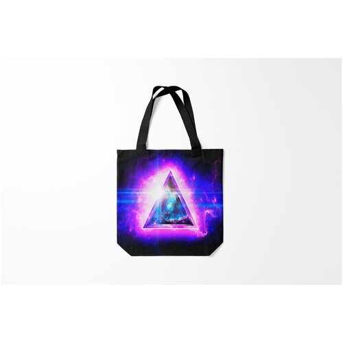фото Сумка-шоппер / 40х40 см / неоновые принты / космос космический треугольник burnettie