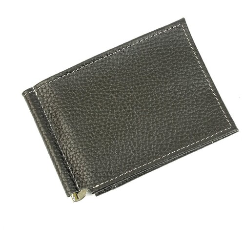 фото Зажим для купюр кроко из натуральной кожи, бумагодержатель, компактный кошелек, зажим для денег черный зк302-40