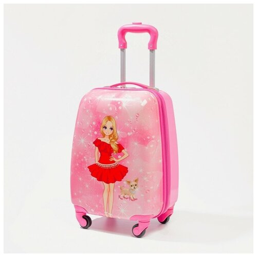 фото Чемодан детский 18", отдел на молнии, 4 колеса, цвет розовый нет бренда