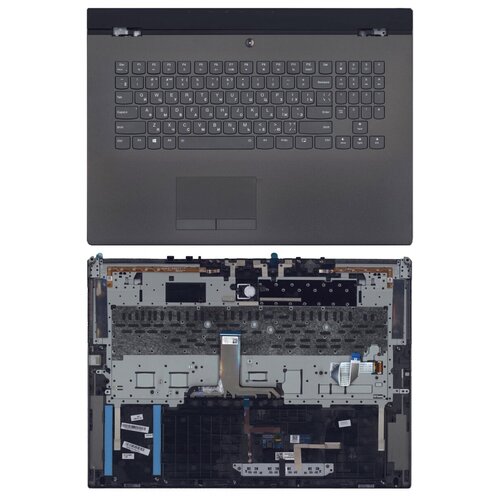 Клавиатура для ноутбука Lenovo Legion Y740-17IRH черная с черный топкейсом