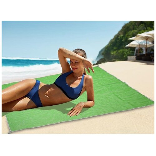 Пляжная подстилка анти-песок Sand free mat (салатовая)