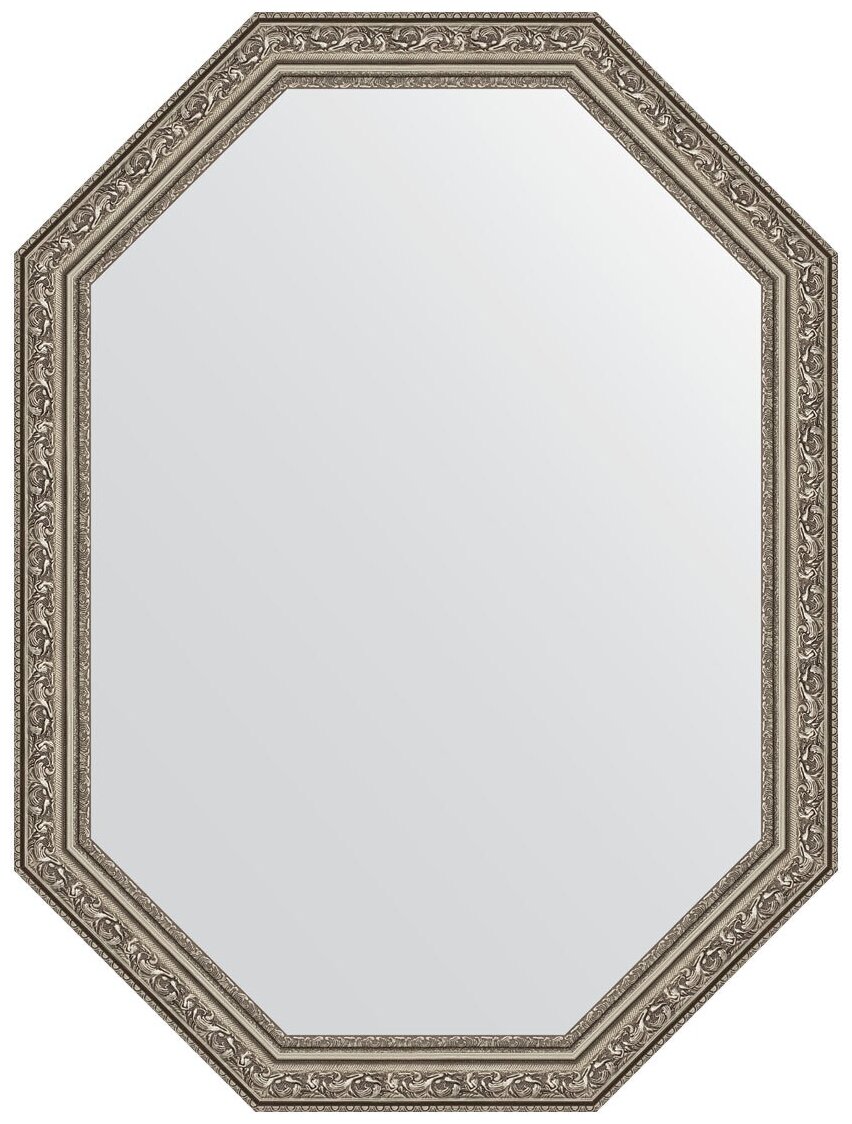 Зеркало в багетной раме - виньетка состаренное серебро 56 mm (60x80 cm) (EVOFORM) BY 7027