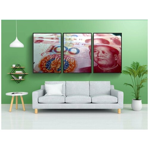 фото Набор модулных постеров для интерьера "деньги, юаней, renbinbi" 60x90 см. в тубусе, без рамки lotsprints