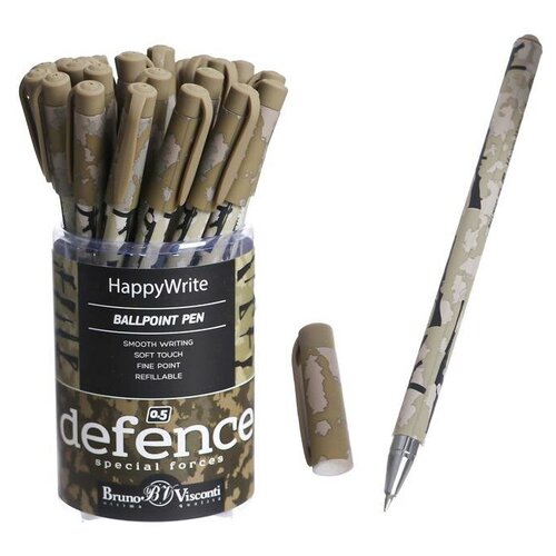 Ручка шариковая HappyWrite Военный паттерн. Оружие, 0,5 мм, синие чернила