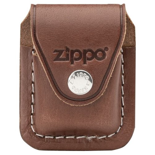 Чехол Zippo LPLB для широкой горелки, кожа, с металлическим фиксатором на ремень, коричневый, 57x30x75 мм