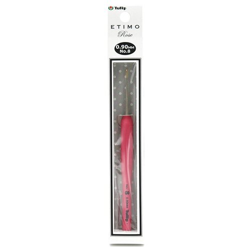 Крючок для вязания с ручкой ETIMO Rose 0,9мм, Tulip, TEL-08e tulip крючок для вязания с ручкой etimo rose арт tel 12e 0 6мм сталь пластик