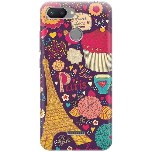 фото Re:paчехол - накладка artcolor для xiaomi redmi 6 с принтом "love in paris"