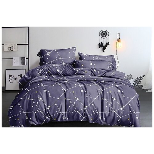 фото Постельное белье simple house "галактика" семейное пододеял 145х215 2шт наволочка 50х70 см 2 шт простынь на резинке 160х200 см