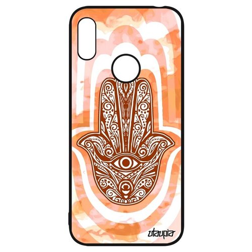 фото Защитный чехол для // huawei y6 2019 // "амулет хамса" дизайн кулон, utaupia, оранжевый