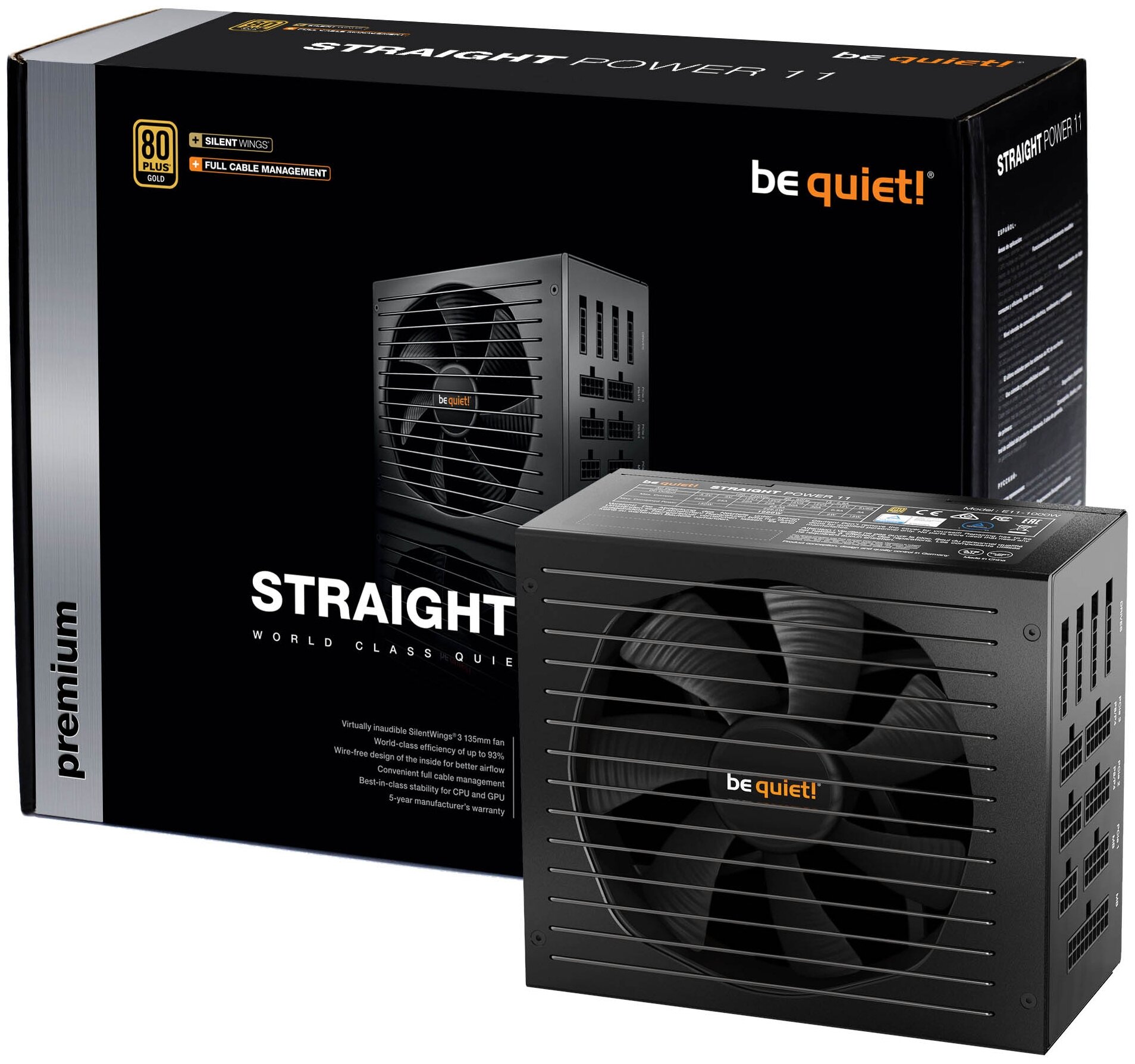 Блок питания ATX Be quiet! STRAIGHT POWER 11 750W BN283 aPFC, 80Plus Gold, 135mm fan, Модульный, RTL