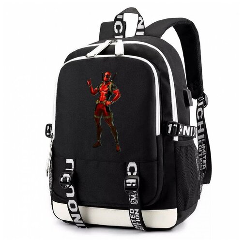 Рюкзак Дедпул (Deadpool) черный с USB-портом №3 рюкзак большой теннис с usb портом черный 3