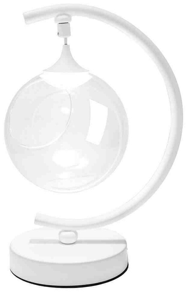 Светодиодный настольный фитосветильник с напряжением 5В / Стеклянный С-образный шар Fito с наполнением / LED освещение для внутренних помещений / провод с USB штекером 1,8 м и диммером / 3Вт / 100Лм / - фотография № 2