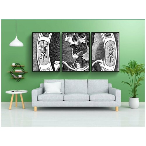 фото Набор модулных постеров для интерьера "смерть, скелет, череп" 60x90 см. в тубусе, без рамки lotsprints