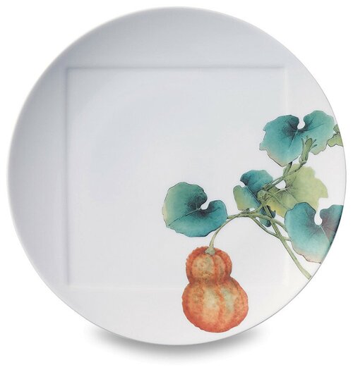 Тарелка обеденная «Тыква», диаметр: 27 см, материал: фарфор, цвет: белый,