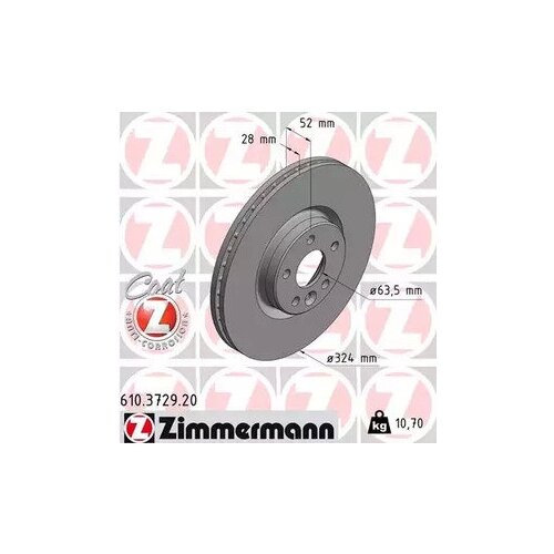 ZIMMERMANN 610.3729.20 Диск тормозной 1шт