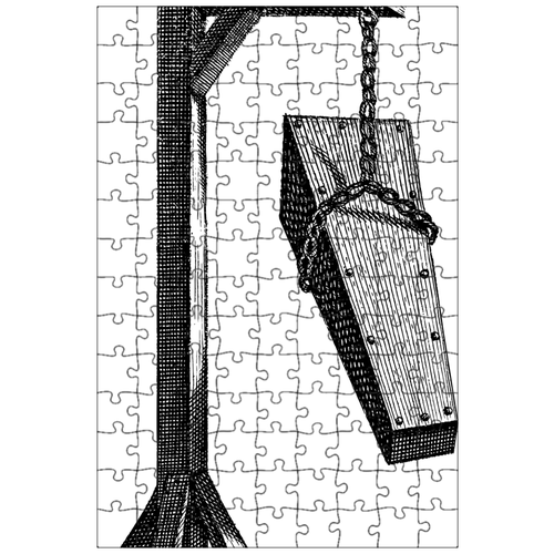 фото Магнитный пазл 27x18см."гроб, петля, висит" на холодильник lotsprints