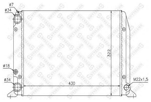 10-25043-Sx_радиатор Системы Охлаждения! Размеры Сот: 430х322 Audi 80 1.3-1.8 83-91 Stellox арт. 1025043SX