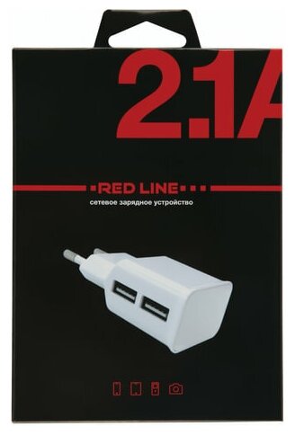 Сетевое зарядное устройство Red Line NT-2A (MicroUSB), белый - фотография № 11