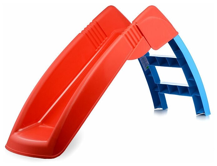 Игровая детская горка пластиковая для улицы и дома PalPlay 608 (красный/голубой) для малышей 135х41х56 см