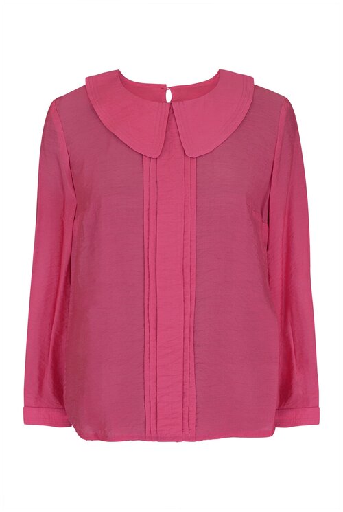 Блуза  Mila Bezgerts, классический стиль, прямой силуэт, длинный рукав, манжеты, однотонная, размер 90, розовый