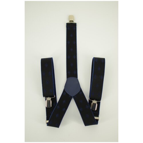 фото Подтяжки мужские для брюк узкие лилии черно синие petroleone