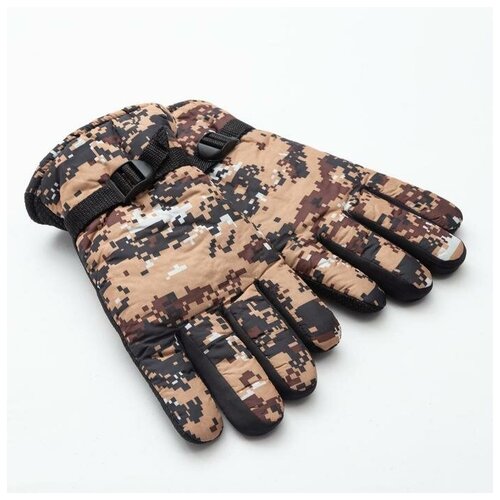 перчатки minaku размер 25 хаки серый Перчатки зимние мужские MINAKU Хаки, цв. бежевый, р-р 9 (27 см) , 1 шт.