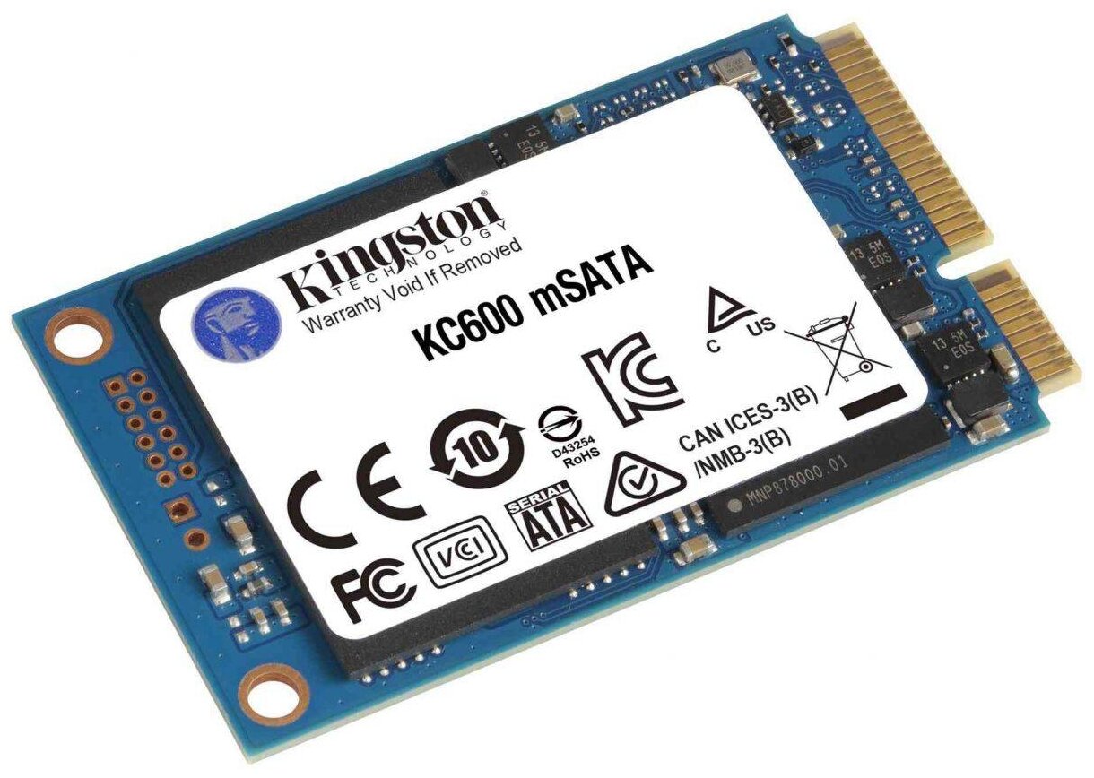 Накопитель SSD mSATA Kingston KC600 256GB SATA 6Gb/s 3D TLC 550/500MB/s MTBF 1M - фото №2