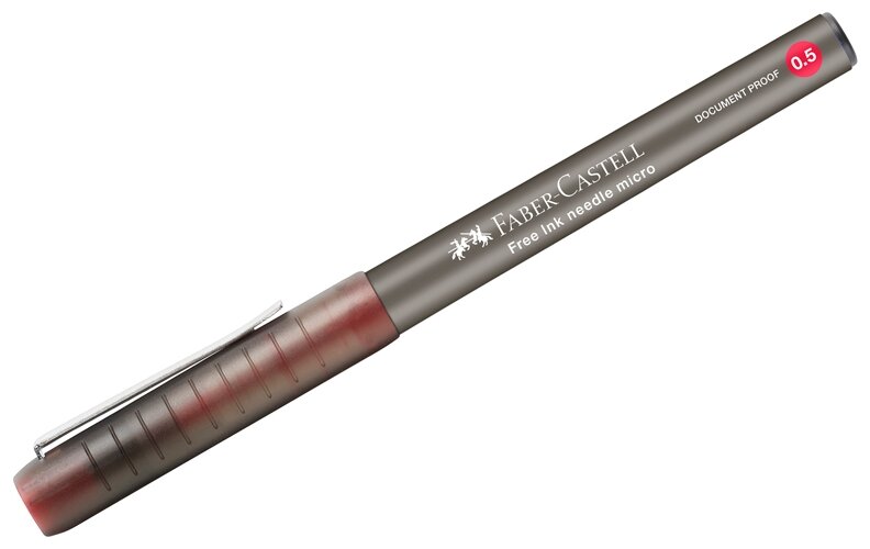 Ручка-роллер Faber-Castell "Free Ink Needle" красная, 0,5 мм, одноразовая 348603