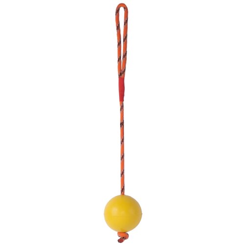 Игрушка для собак резиновая DUVO+ Мячик на верёвке, жёлтая, D6см/30см (Бельгия) игрушка для собак резиновая duvo мячик на верёвке синяя d6см 30см бельгия